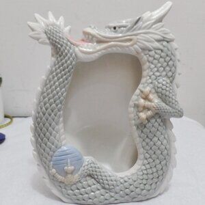 Vintage Porcelain Foo Dragon Picture Frame Yoshimi K